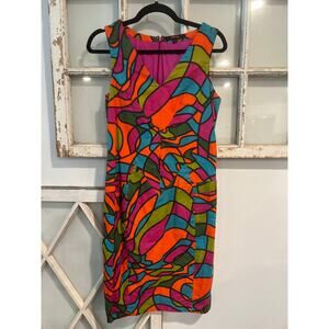 Anthropologie Fish Fry size medium  "Glass Glow" printed shift dress